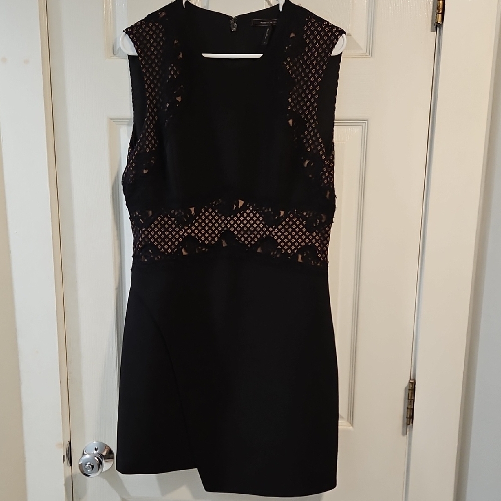 BCBGMaxAzria Elegant Black Lace Mini Dress